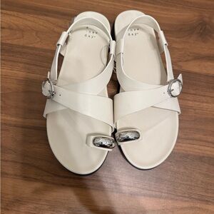 Target A New Day White Sandals with Silver Buckles